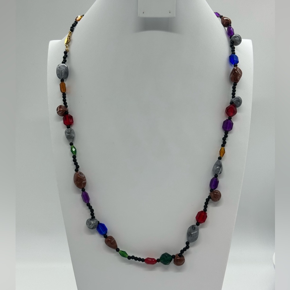Vintage Joan Rivers Czech Republic Multi color Beaded Necklace NWOT
